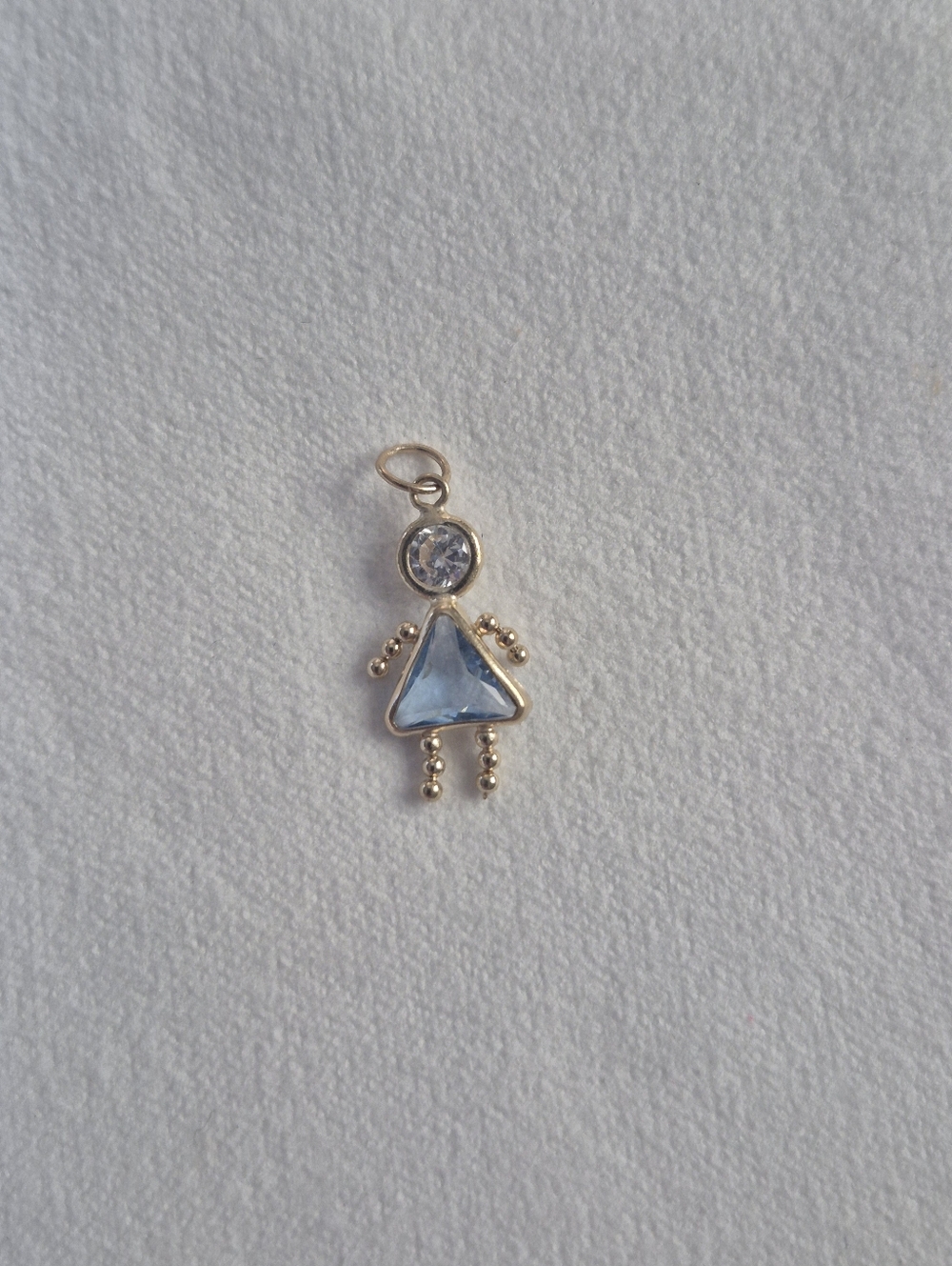 14K gold Birthstone kid charm